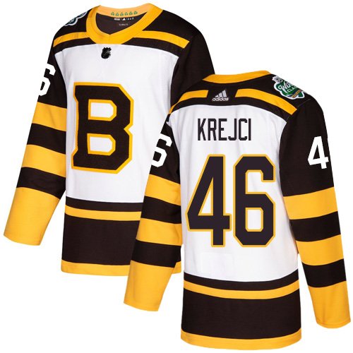 Boston Bruins #46 David Krejci White Authentic Jersey