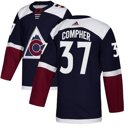 Colorado Avalanche #37 J.T. Compher Authentic Navy Jersey