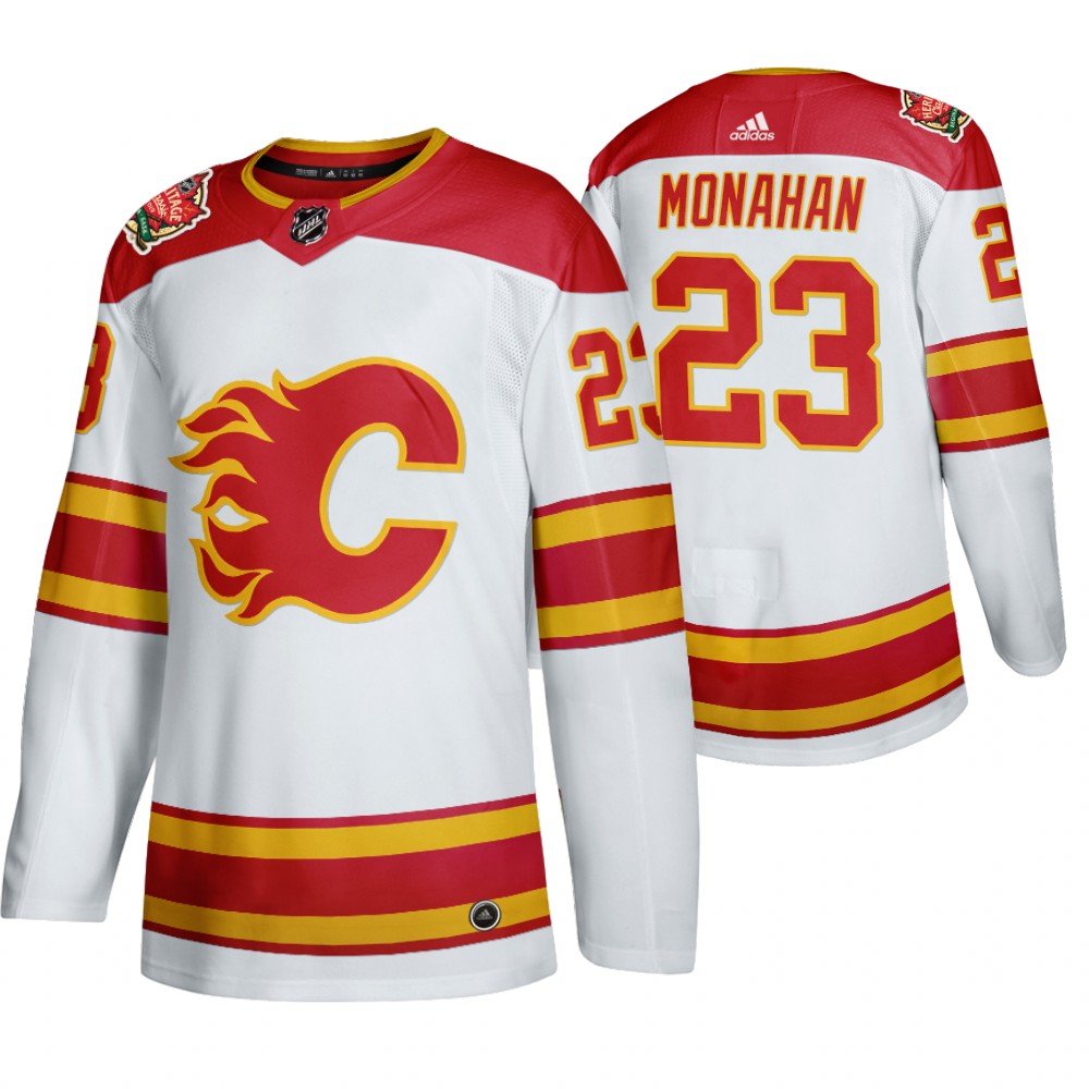 Men's Calgary Flames #23 Sean Monahan Heritage Classic Authentic White Jersey